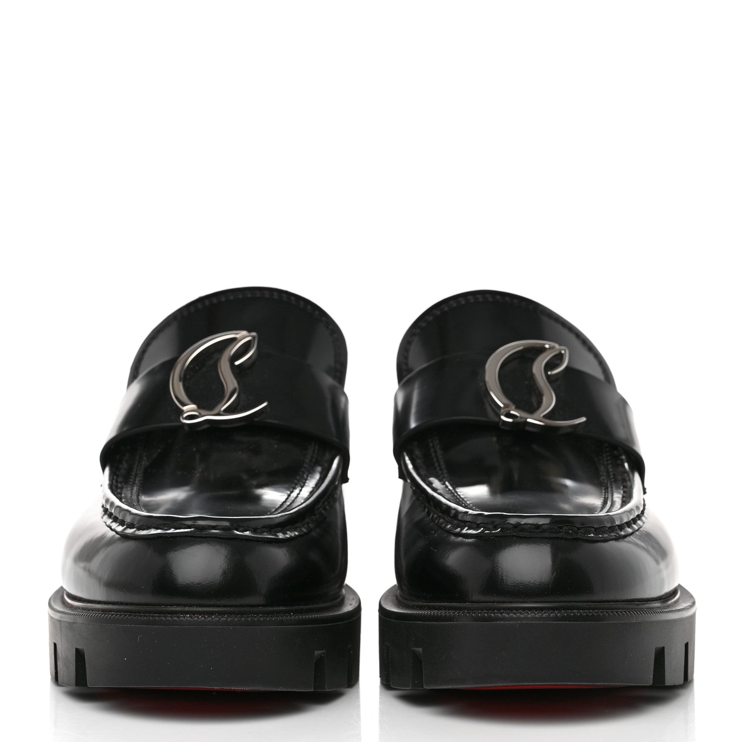 Christian Louboutin Patent Mens Medallion Flat Loafers 36 Black 2 of 7