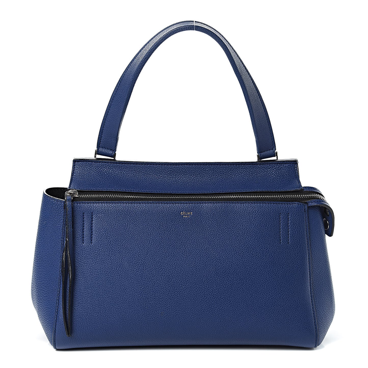 Drummed Calfskin Small Edge Shoulder Bag Indigo