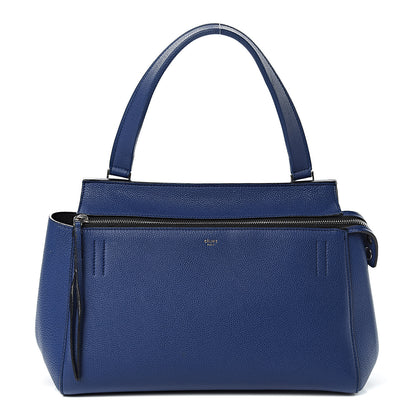 Celine Drummed Calfskin Small Edge Shoulder Bag Indigo 1 of 14
