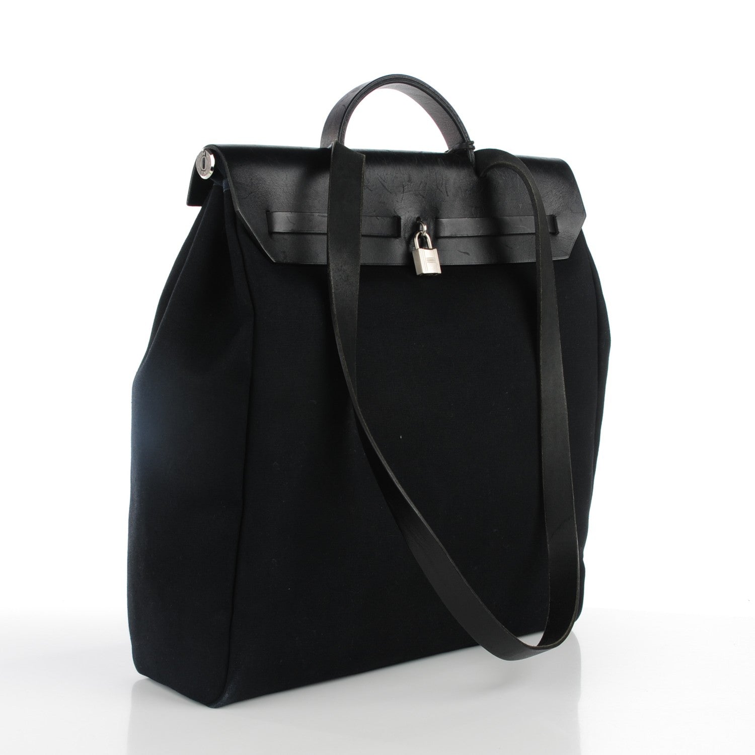 Hermes Toile Vache Calfskin Herbag 40 GM Black 3 of 12