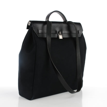 Hermes Toile Vache Calfskin Herbag 40 GM Black 3 of 12