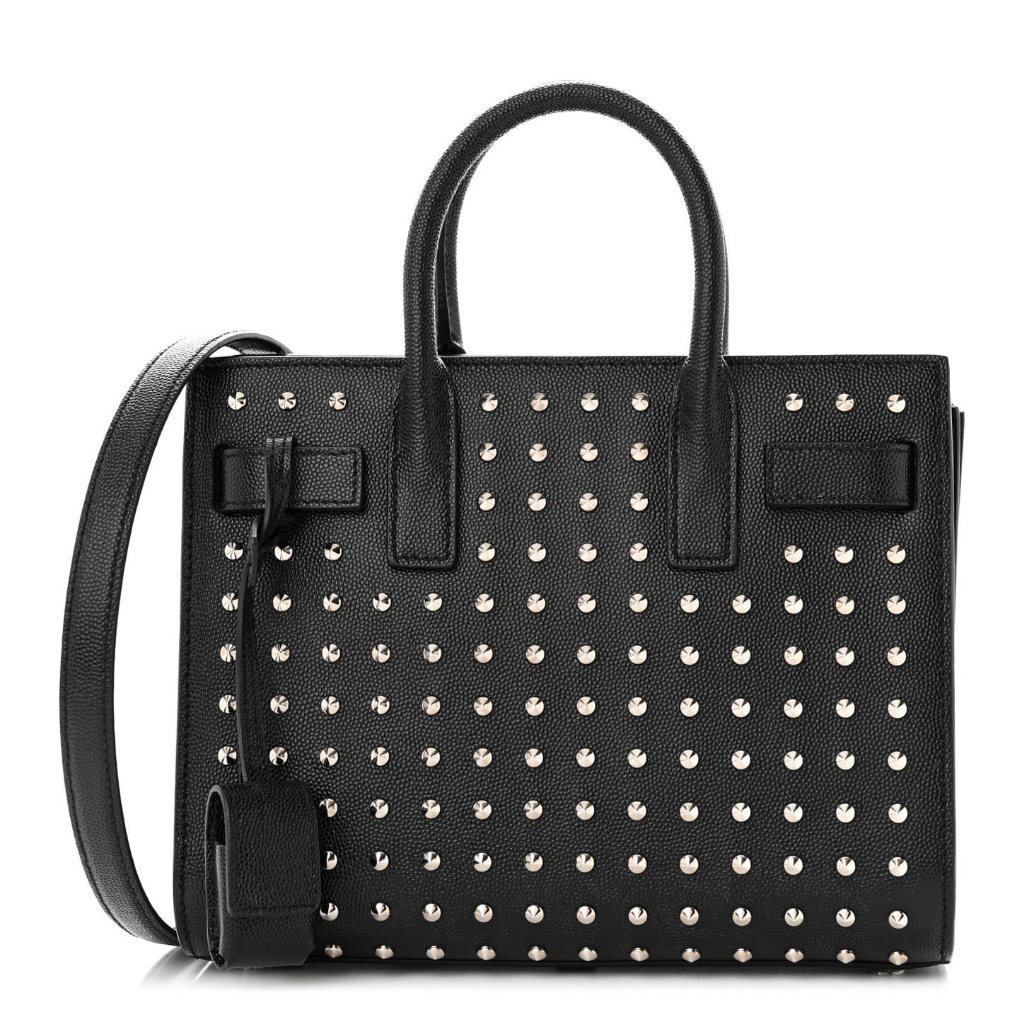 Calfskin Studded Nano Sac De Jour Black