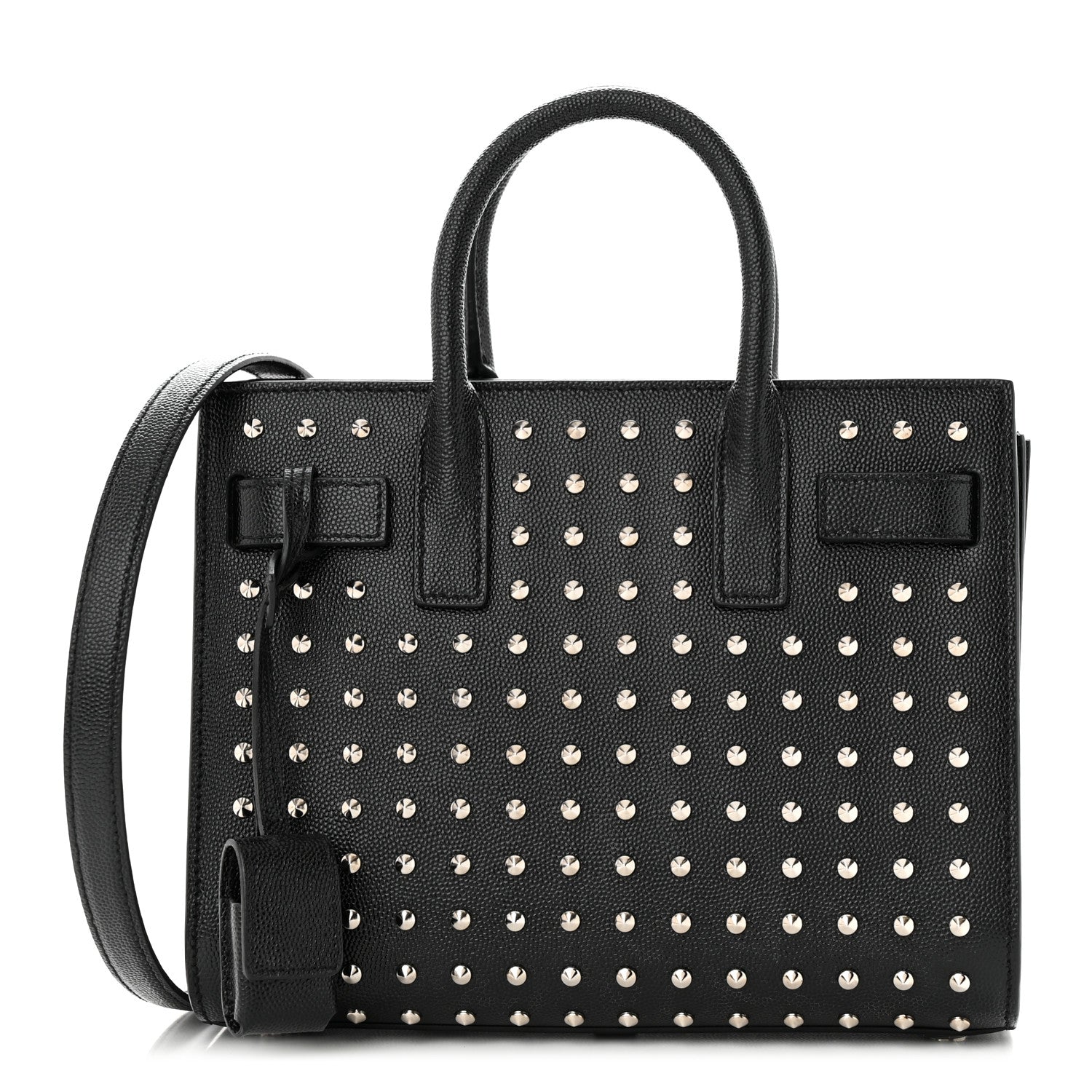 Saint Laurent Calfskin Studded Nano Sac De Jour Black 1 of 9