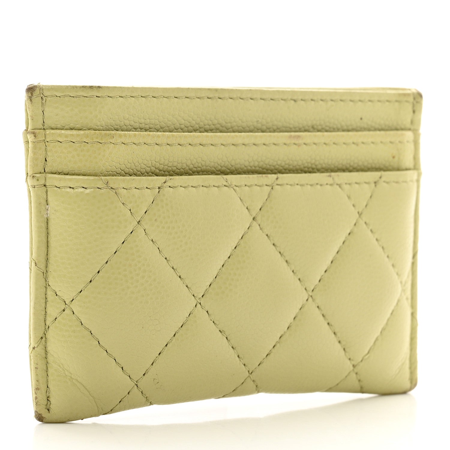 Chanel Caviar Quilted French New Wave Card Holder Light Green 3 of 11