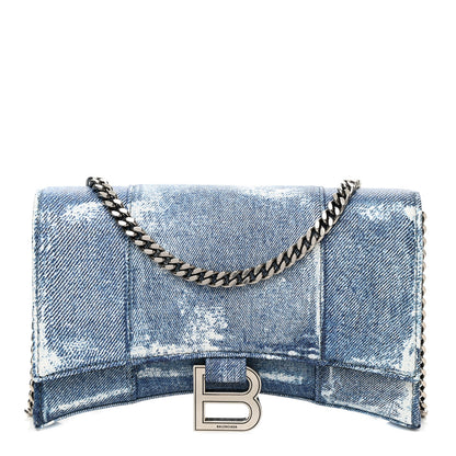 Balenciaga Nappa Denim Printed Hourglass Chain Bag Denim Blue 1 of 8