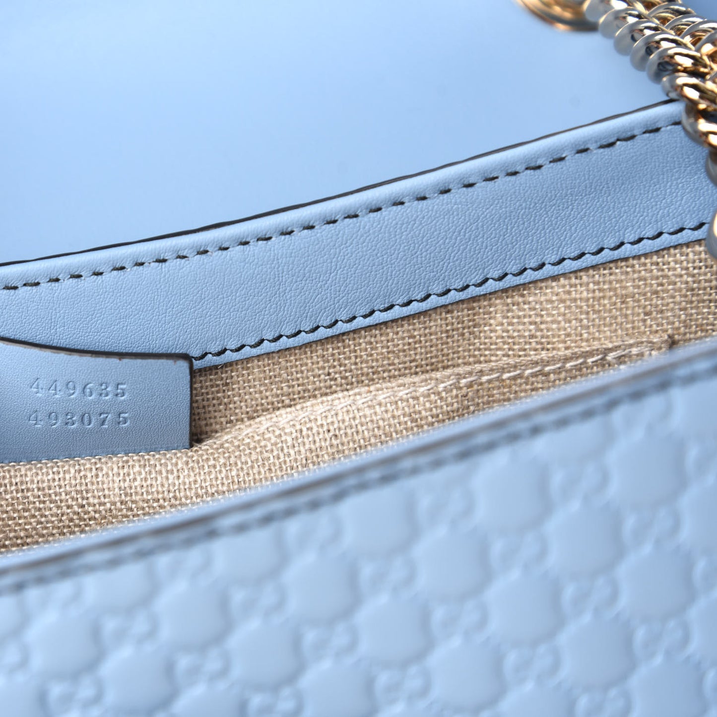 Microguccissima Medium Emily Chain Shoulder Bag Mineral Blue
