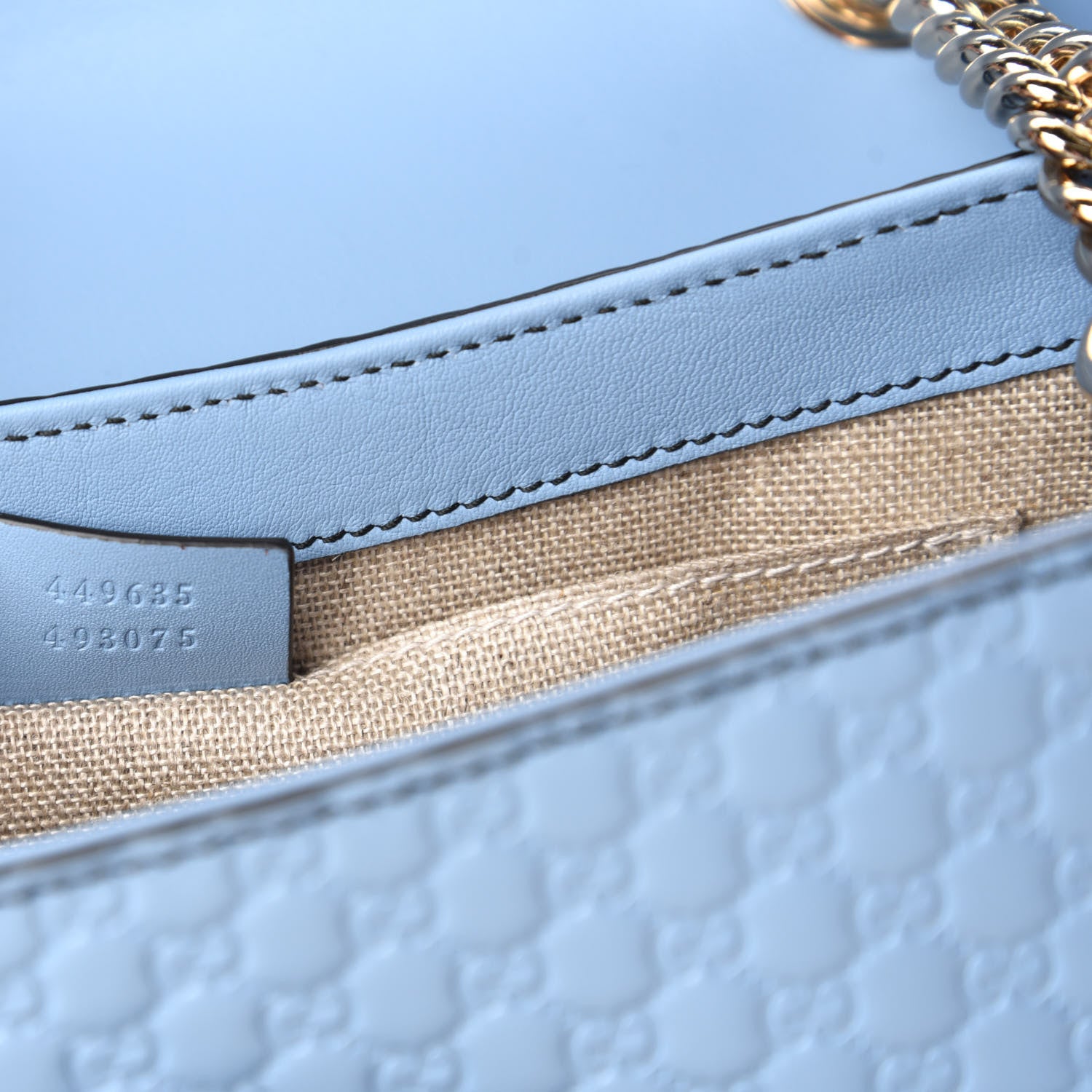 Gucci Microguccissima Medium Emily Chain Shoulder Bag Mineral Blue 16 of 17
