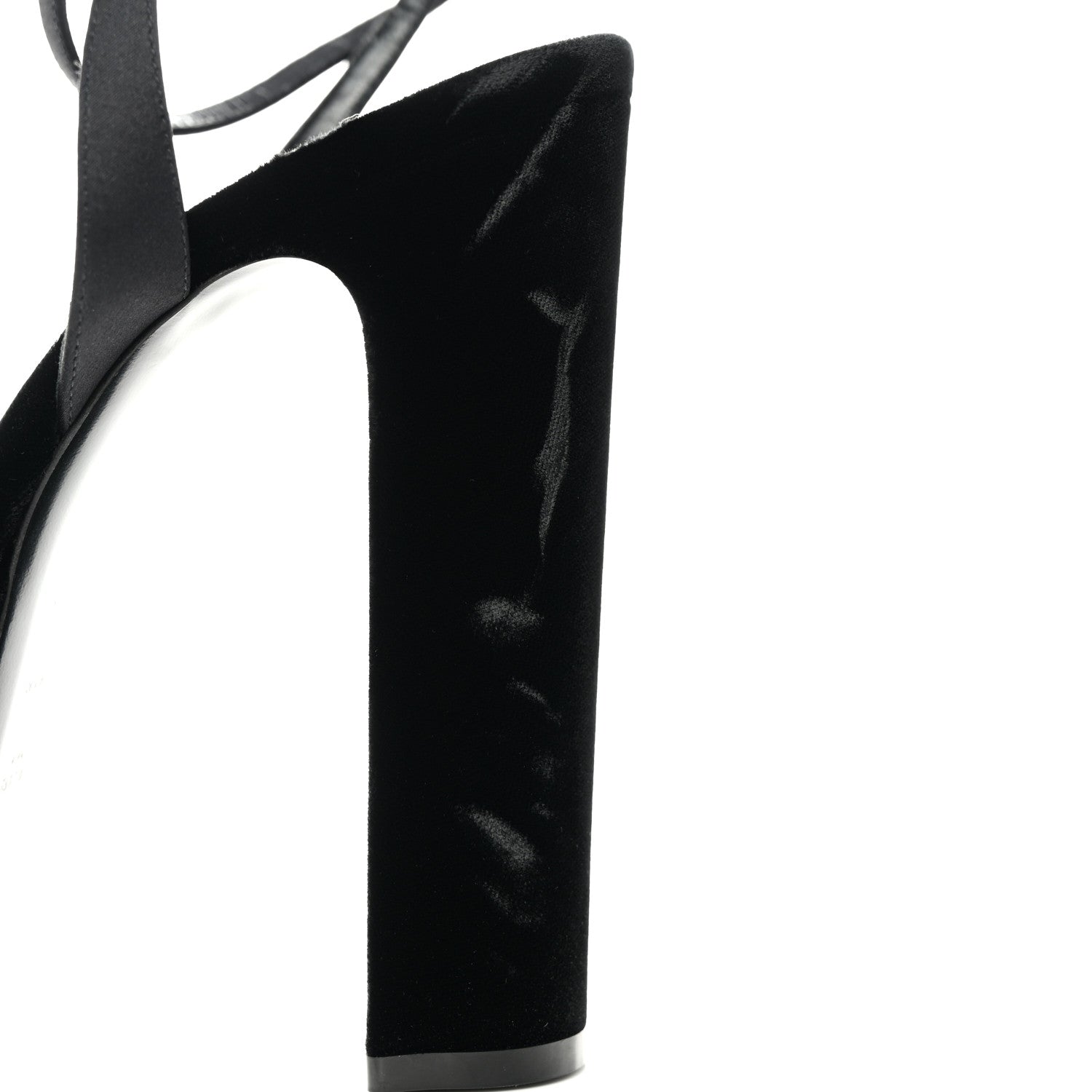 Saint Laurent Velvet Jodie Platform Sandals 38 Black 16 of 19