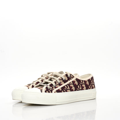 Christian Dior Canvas Oblique Walk'N'Dior Low Top Sneakers 38.5 Deep Amaranth 2 of 9