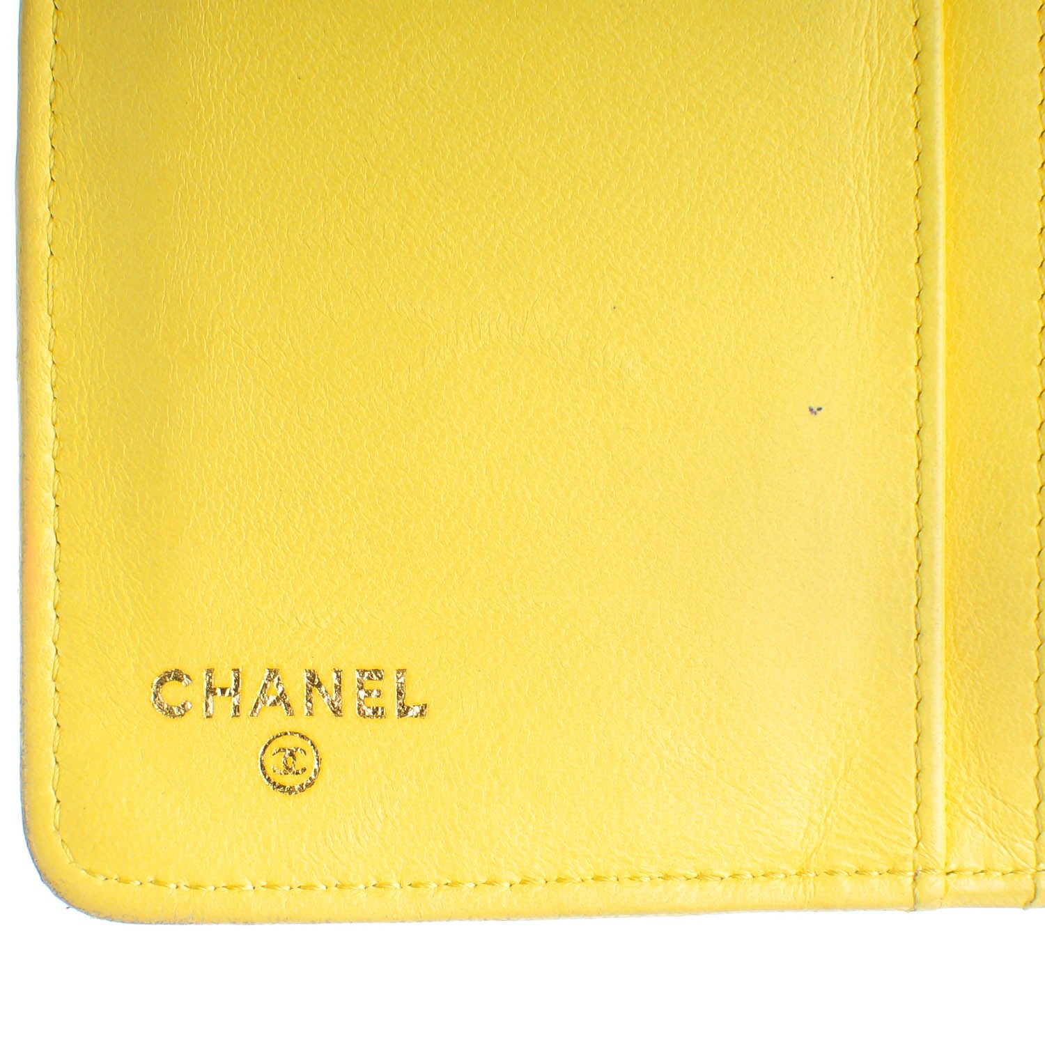 Chanel Lambskin Quilted Yen Wallet Yellow 7 of 11