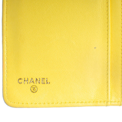 Chanel Lambskin Quilted Yen Wallet Yellow 7 of 11