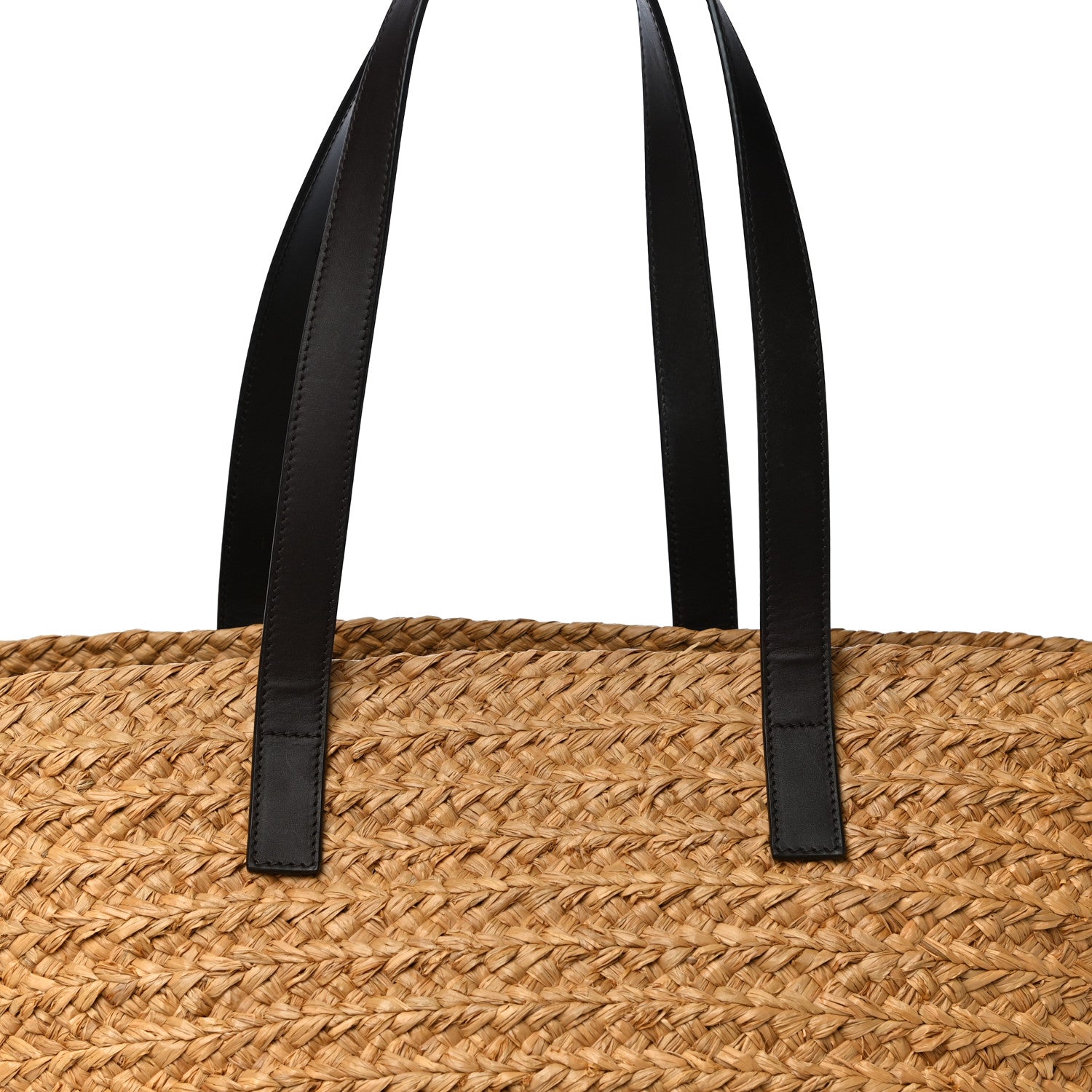 Saint Laurent Raffia Calfskin Medium Panier Tote 8 of 20
