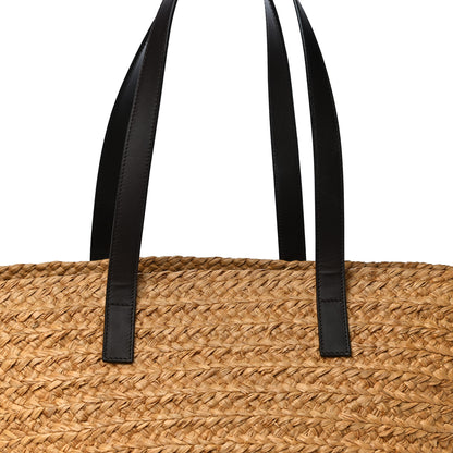 Saint Laurent Raffia Calfskin Medium Panier Tote 8 of 20