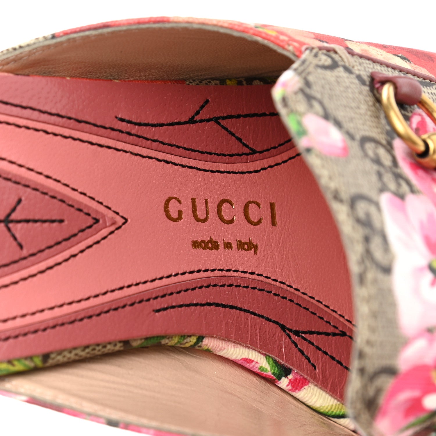 Gucci GG Supreme Monogram Blooms Womens Princetown Slippers 40.5 Beige Multicolor Dry Rose 5 of 10