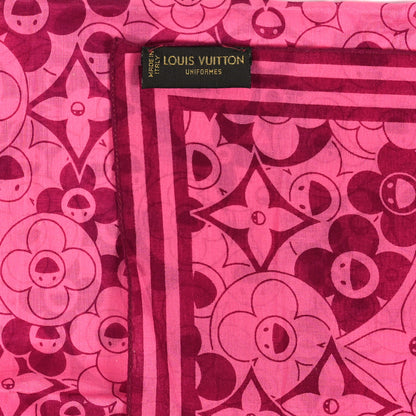 Louis Vuitton Cotton Takashi Murakami Cosmic Blossom Square Scarf Pink 3 of 3