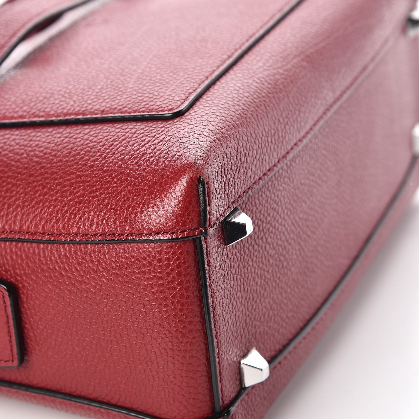 Grained Calfskin Small Ella Boston Burgundy