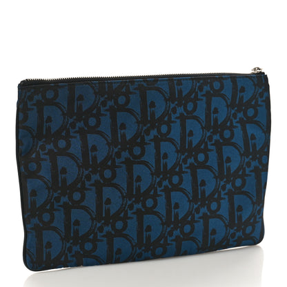 Christian Dior Nylon Printed Cosmetic Pouch Blue 3 of 8