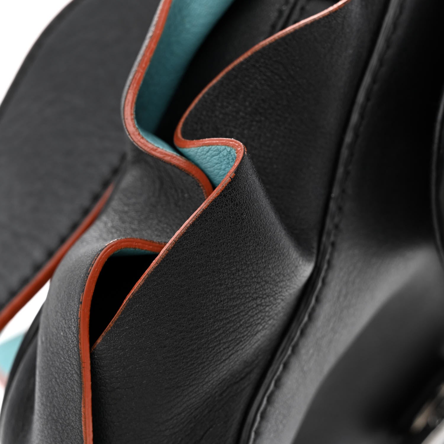 Fendi Calfskin Waves Baguette Black Turchese 14 of 16