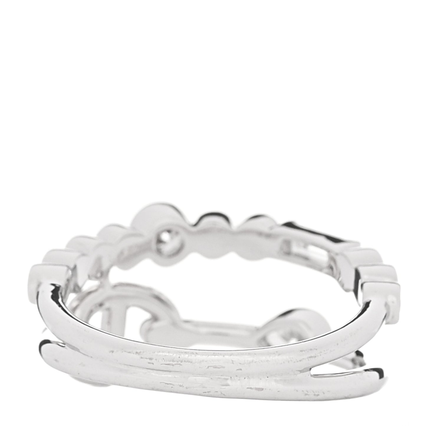 18K White Gold Diamond Chaine D'Ancre Fancy Chaos Ring 53 6.5