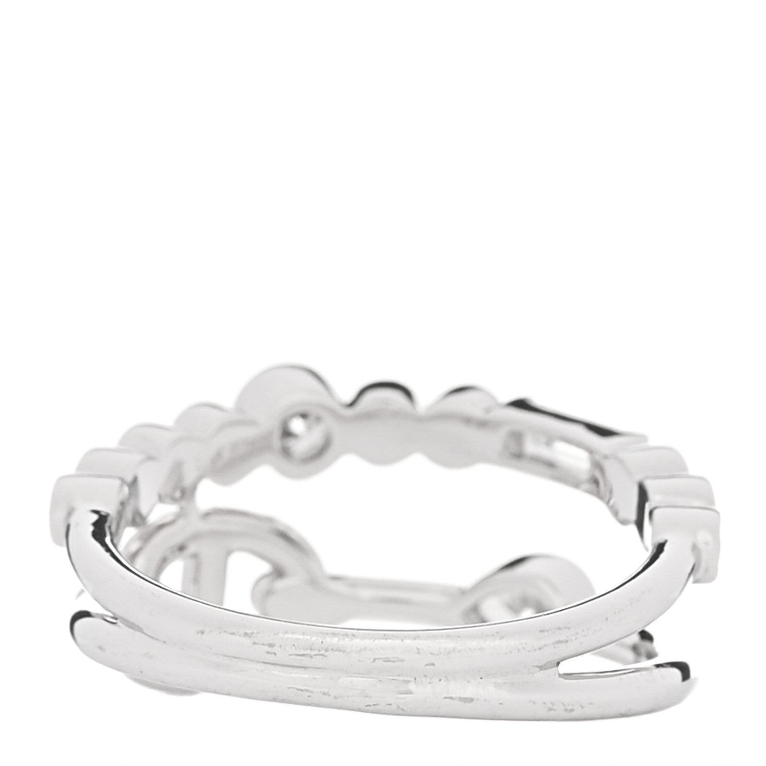 Hermes 18K White Gold Diamond Chaine D'Ancre Fancy Chaos Ring 53 6.5 3 of 5