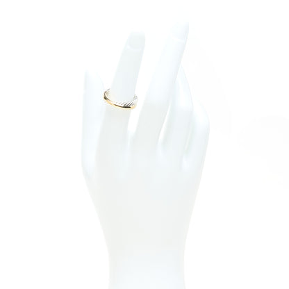 David Yurman Sterling Silver 18K Yellow Gold Crossover Two Row Ring 50 5.5 2 of 4
