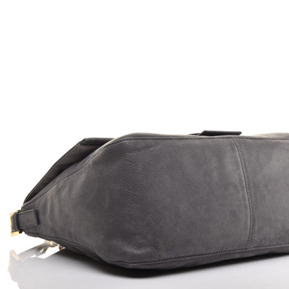 Fendi Vitello Savana Big Mama Baguette Grigio Tartaruga Natural 8 of 9