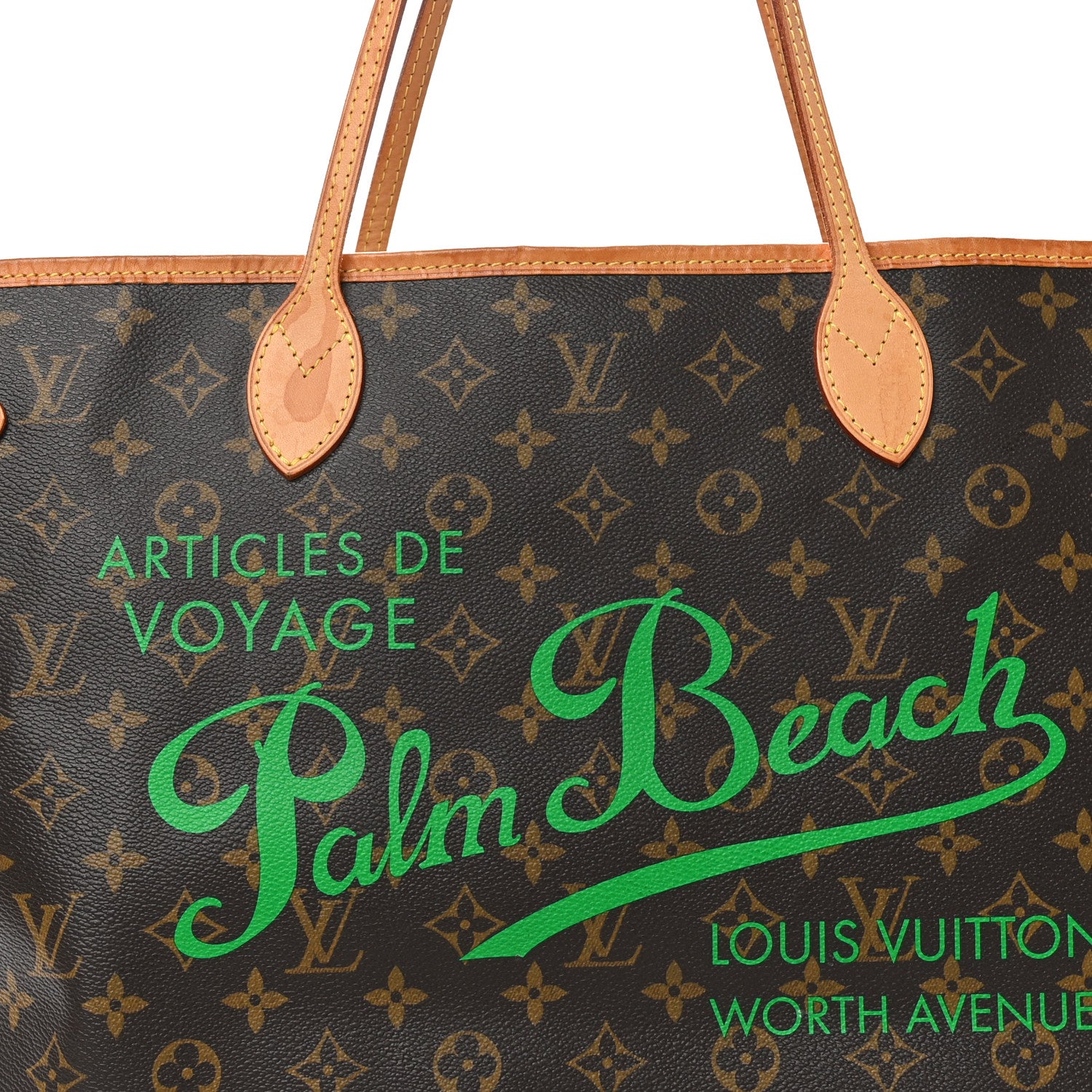 Louis Vuitton Monogram Palm Beach Neverfull GM Green 8 of 10
