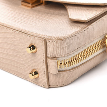 Alexander Wang Crocodile Lizard Embossed Calfskin Tri-Fold Shoulder Bag Almond 8 of 9