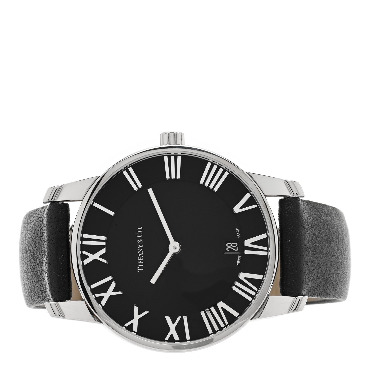 Tiffany Stainless Steel Calfskin 37mm Atlas 2-Hand Quartz Watch Black 2 of 4