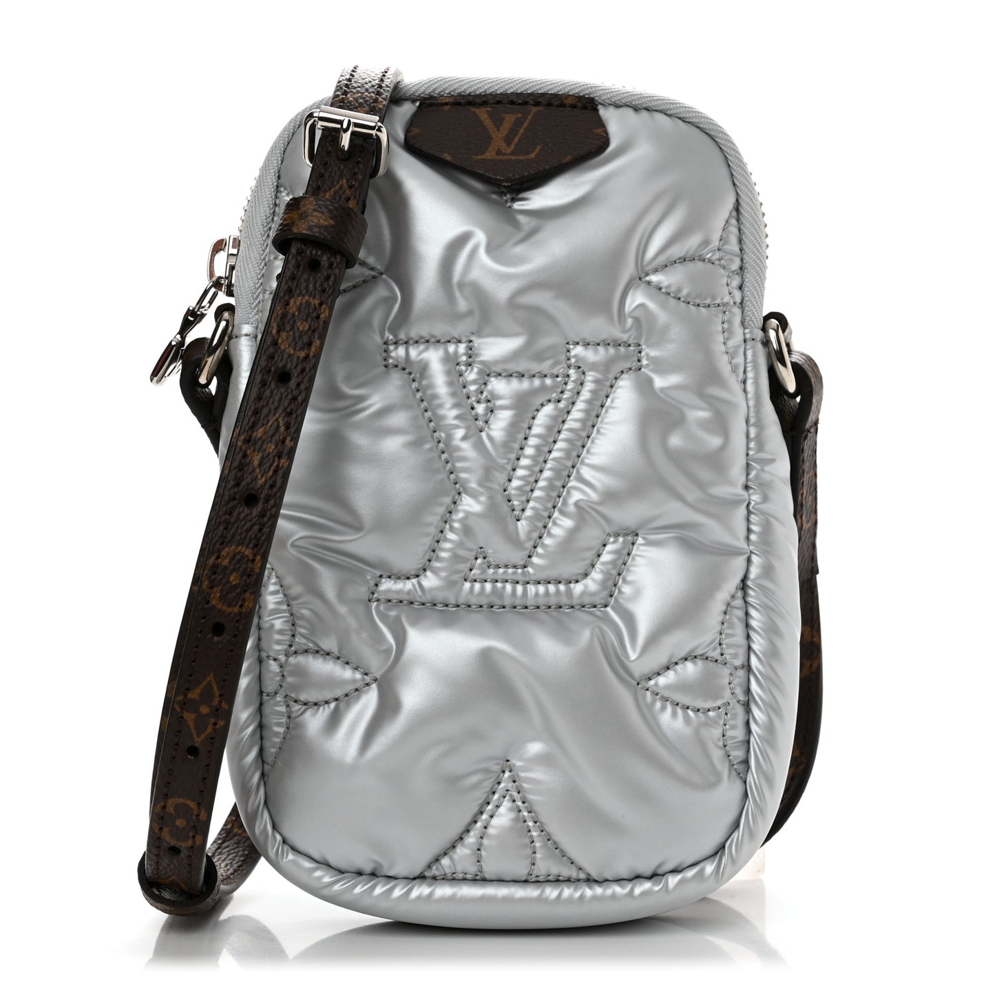 Econyl Monogram Pillow Phone Pouch Silver