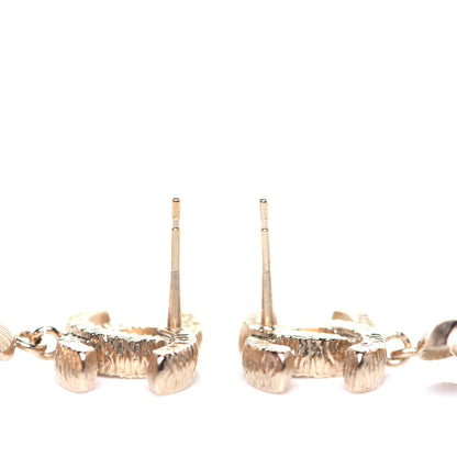 Chanel Pearl Camellia CC Drop Earrings Gold 4 of 5