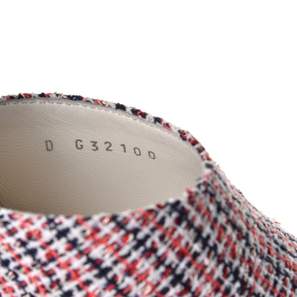 Chanel Tweed Grosgrain Pearl Cap Toe Mules 38 Black Red 9 of 11