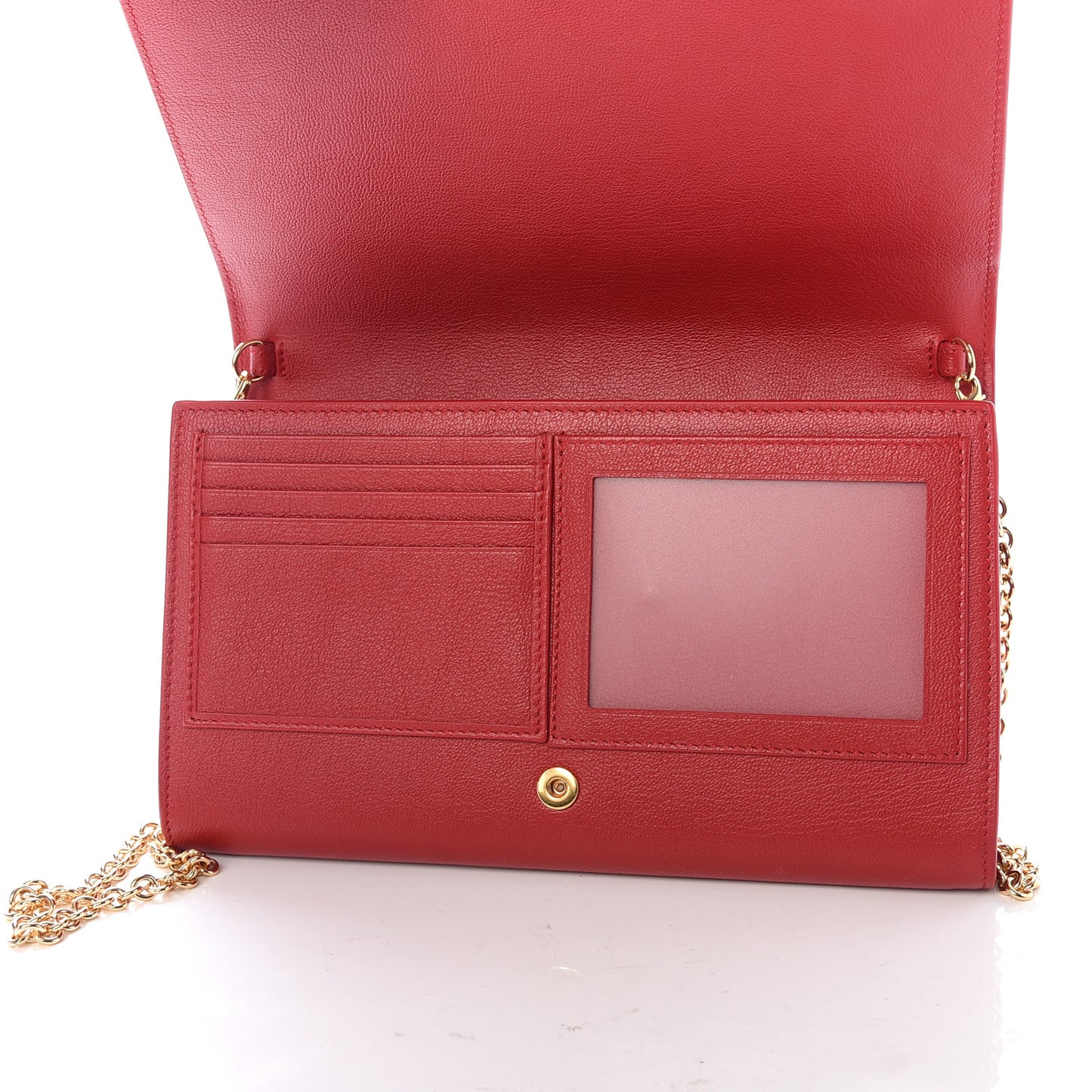 Calfskin Belle de Jour Chain Clutch Rouge Orient