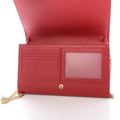 Saint Laurent Calfskin Belle de Jour Chain Clutch Rouge Orient 9 of 10