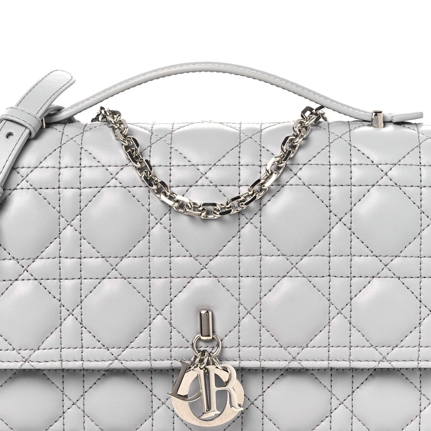 Lambskin Cannage My Dior Top Handle Bag Cloud Blue