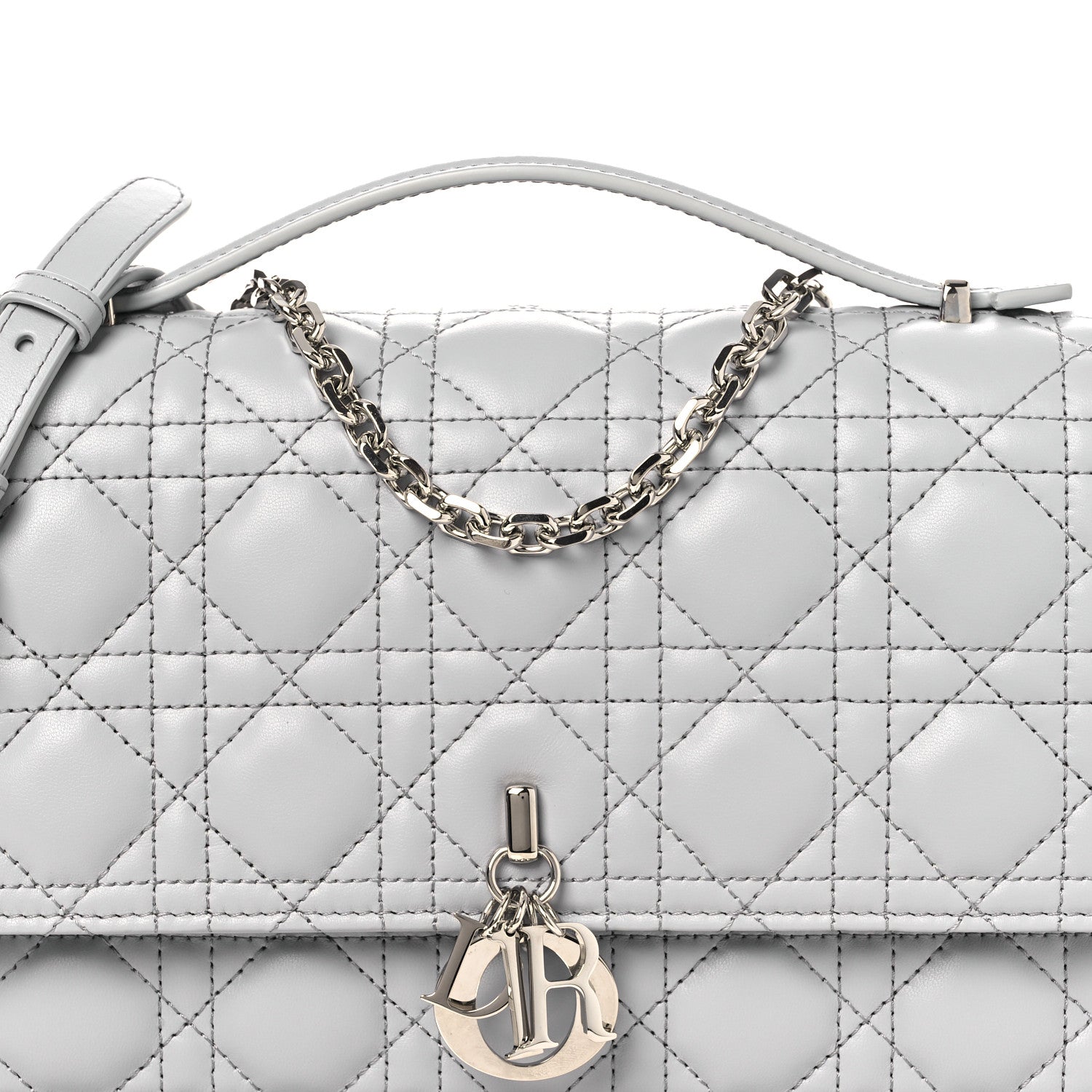 Christian Dior Lambskin Cannage My Dior Top Handle Bag Cloud Blue 8 of 10