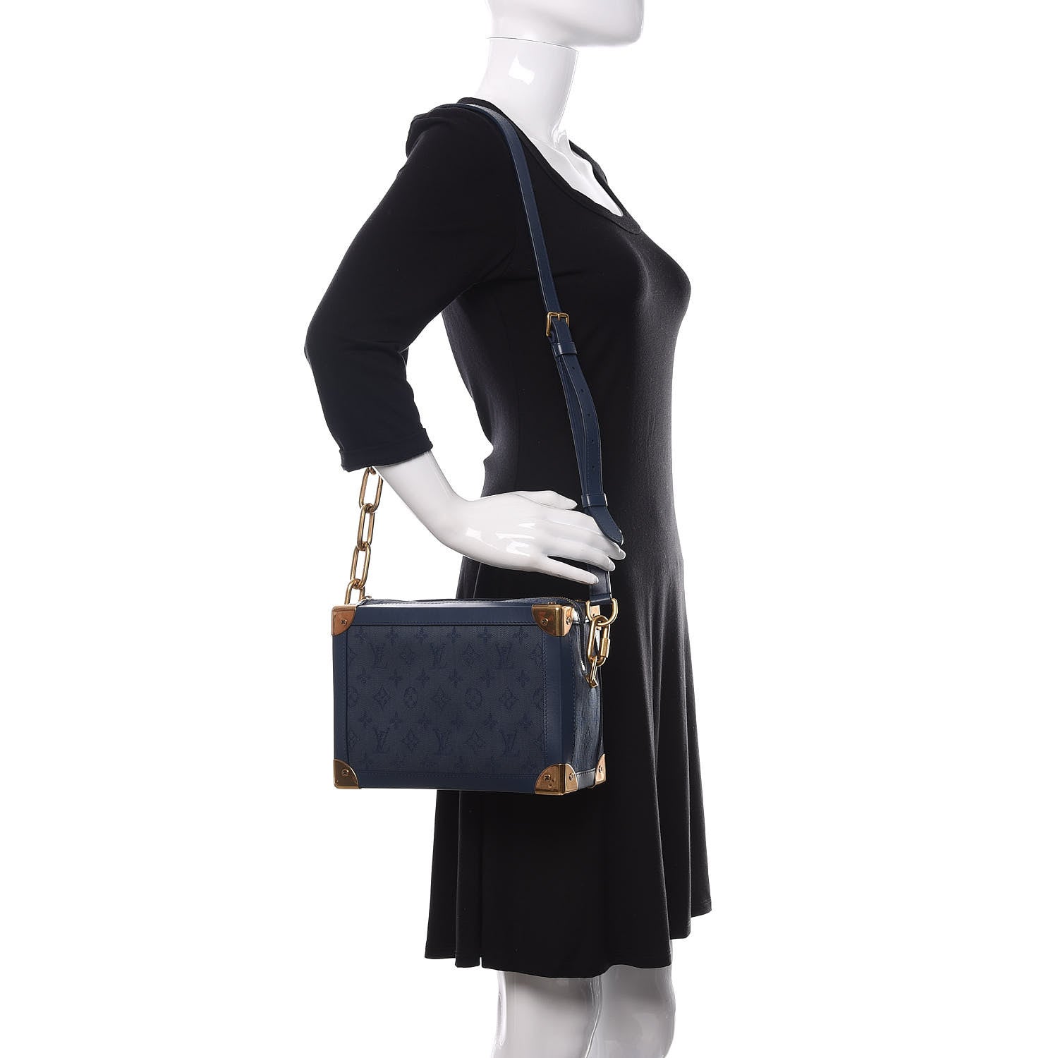 Louis Vuitton Denim Monogram Soft Trunk Navy 2 of 9