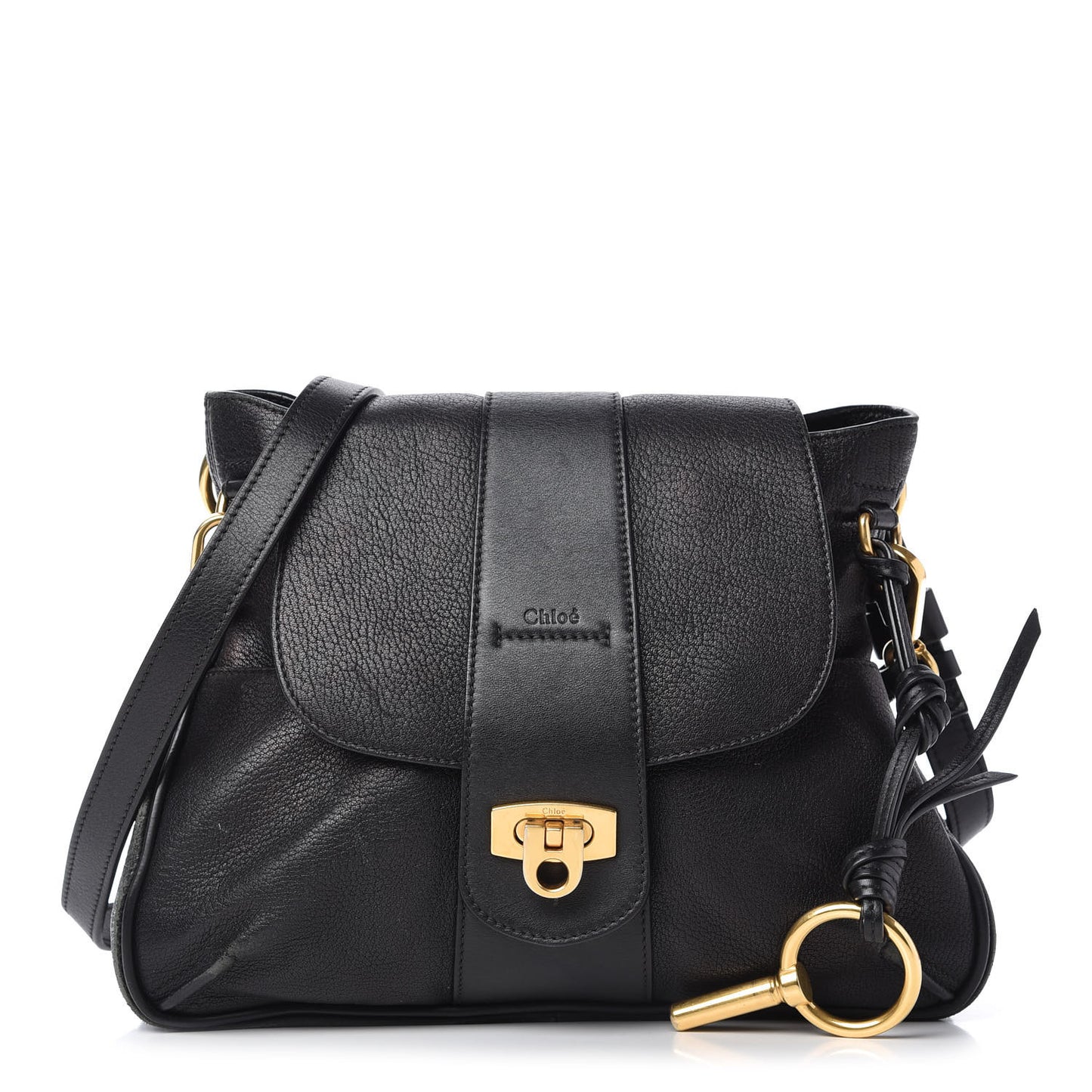 Grained Lambskin Calfskin Small Lexa Shoulder Bag Black