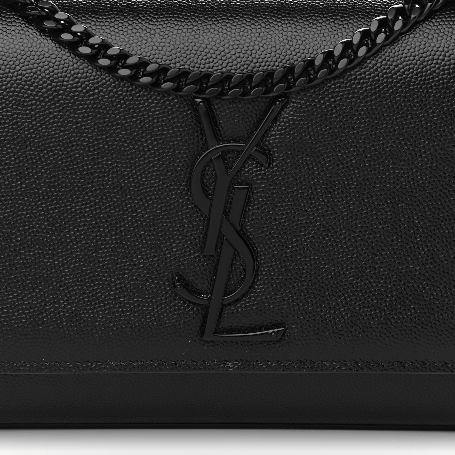 Saint Laurent Grain De Poudre Small Monogram Kate Satchel Black 8 of 10