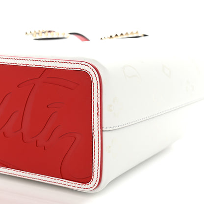 Christian Louboutin Calfskin Loubinthesky Perforated Cabata Tote White 11 of 12