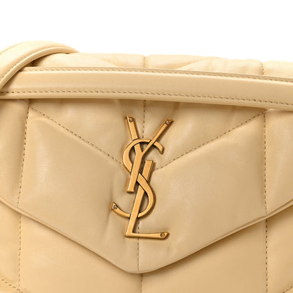 Saint Laurent Lambskin Quilted Small Loulou Puffer Monogram Chain Satchel Jaune Pale 8 of 10