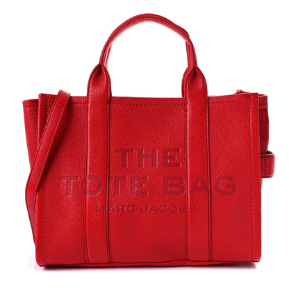 Marc Jacobs Grained Calfskin Medium The Tote Bag Red 1 of 9