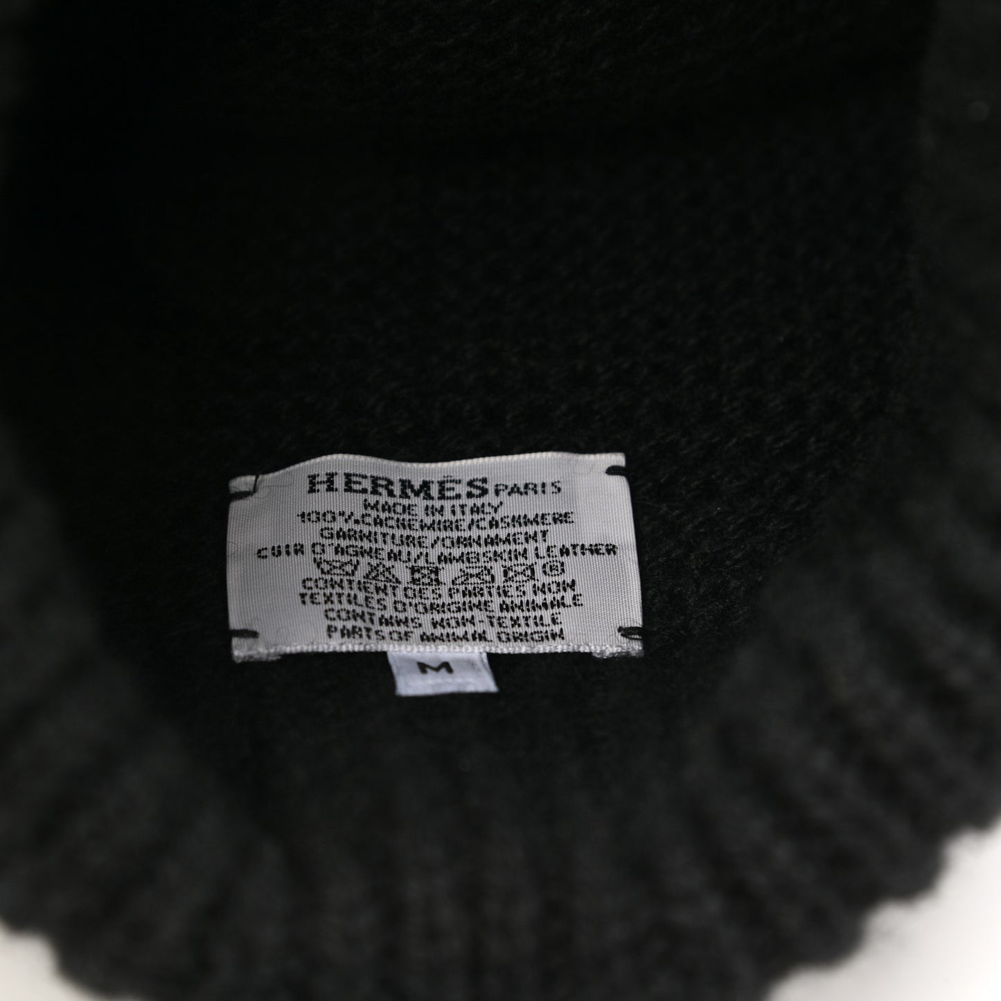 Cashmere Beanie Hat M Black