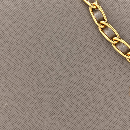 Prada Saffiano Metal Oro Chain Wallet Argilla 7 of 14