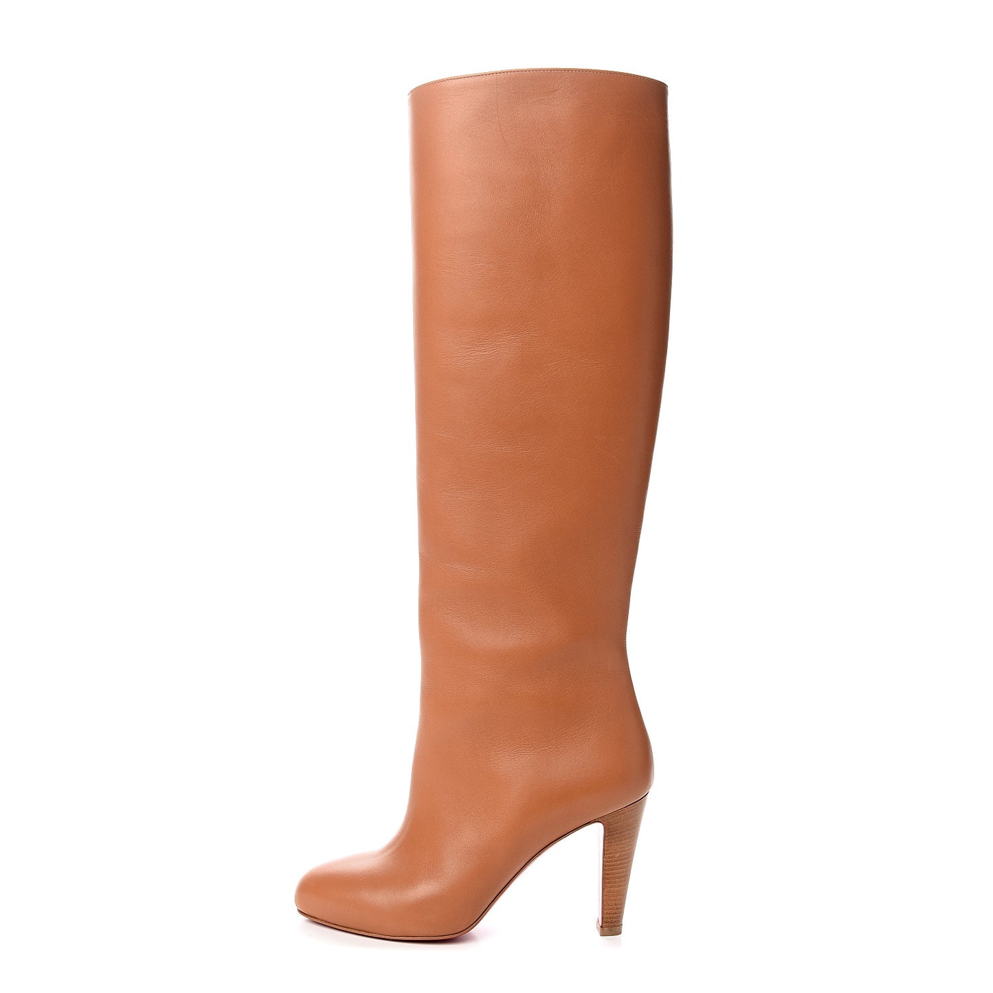 Calfskin Cuoio Dorififa 85 Knee High Boot 37 Beige Lucido