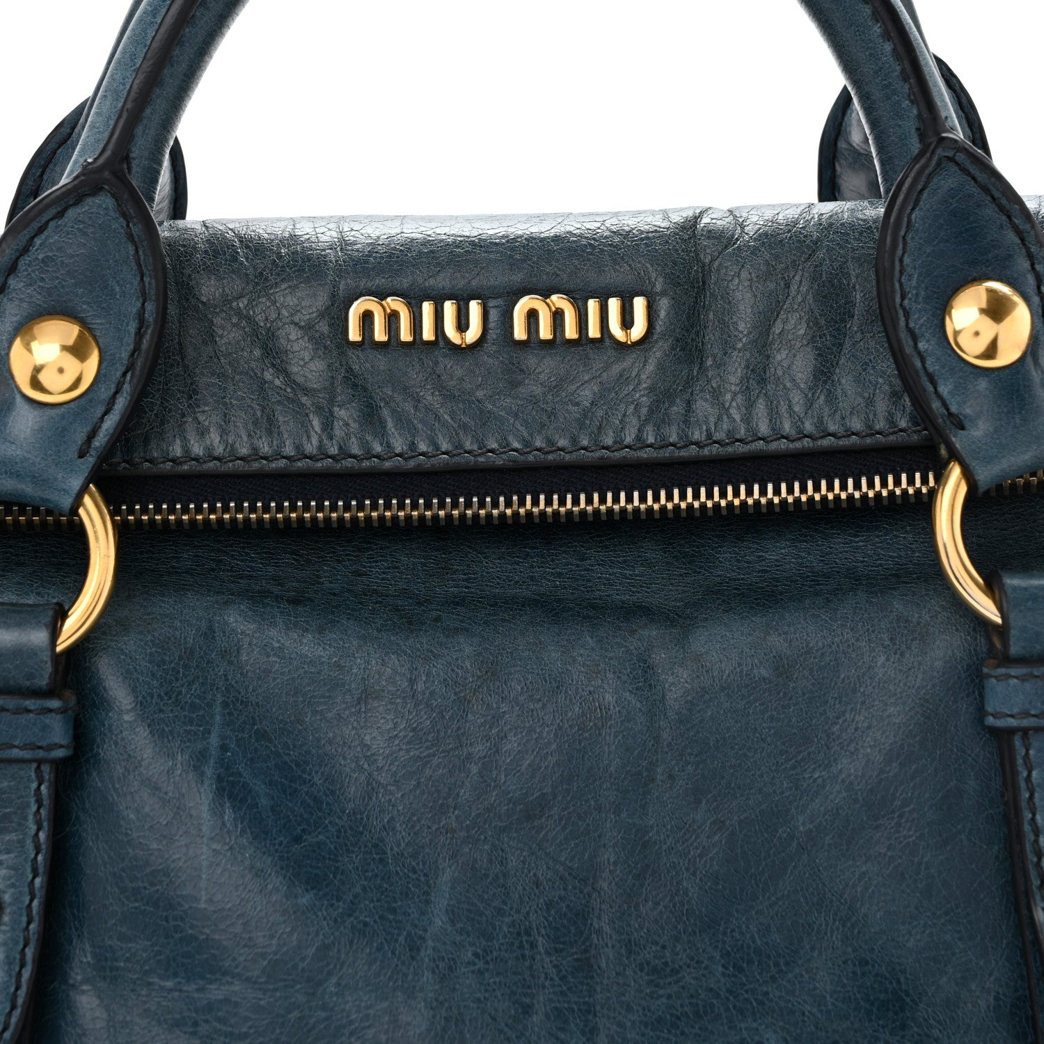 Miu Miu Vitello Lux Medium Bow Bag Blue 1981572 – FASHIONPHILE