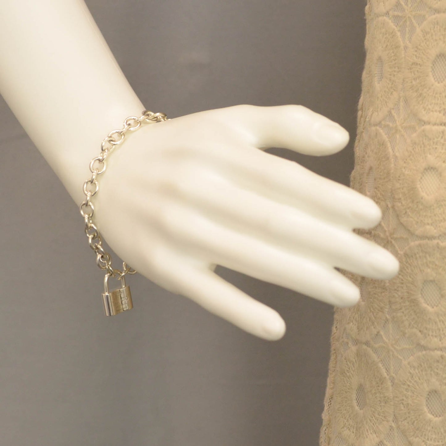 Sterling Silver 1837 Lock Charm Bracelet