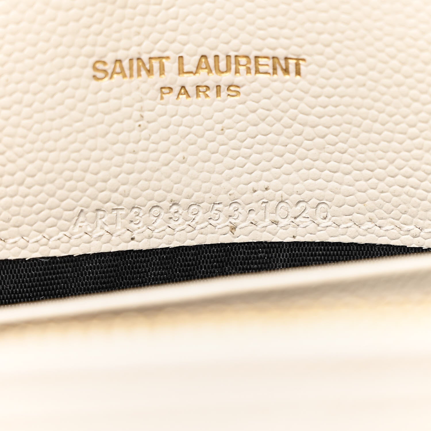 Saint Laurent Grain De Poudre Matelasse Chevron Monogram Envelope Chain Wallet Crema Soft 7 of 14