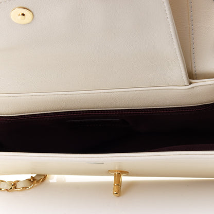 Chanel Sheepskin Quilted Vintage Mademoiselle Flap White 4 of 4