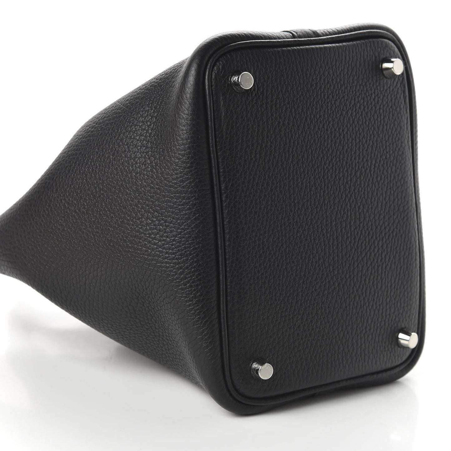 Taurillon Clemence Matte Alligator Picotin Lock Touch 18 PM Black